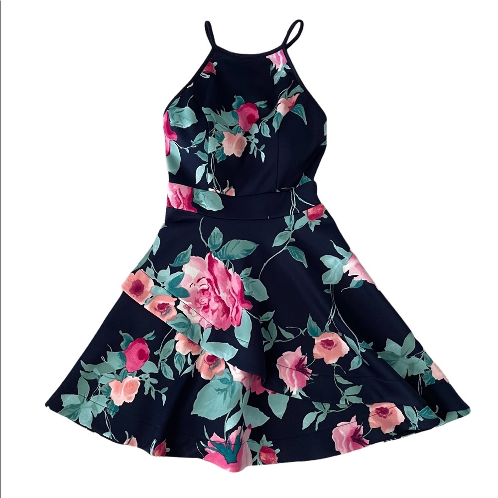 Girls Navy floral dress